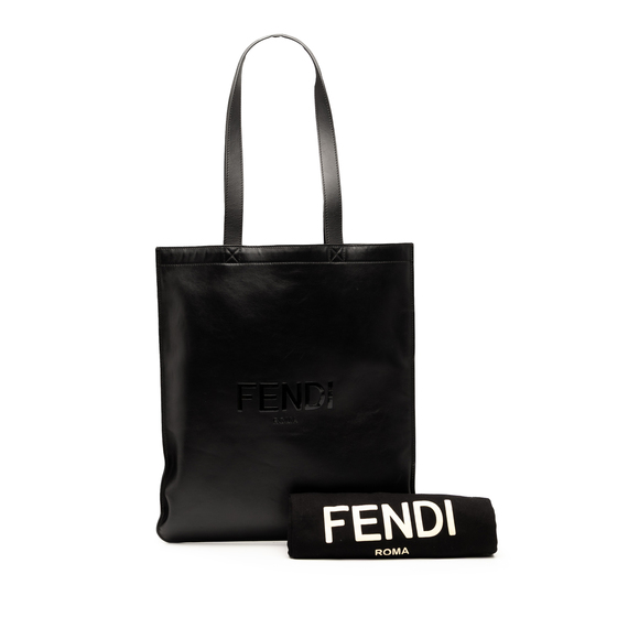 Pre-Loved Fendi Embossed Leather Logo Shopper Tote - Picture 8 of 8